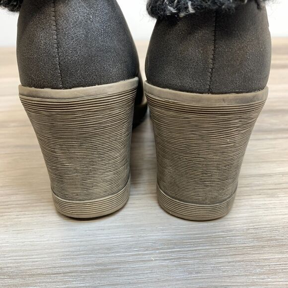Dirty Laundry Gray Knit Cuff Block Block Heel Boots Women's Size 9.5 Pull On - Picture 4 of 11